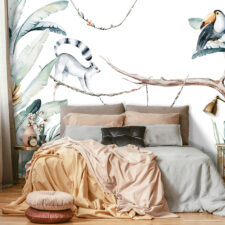 Βρεφική φωτοταπετσαρία με γλυκές φιγούρες