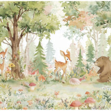 Φωτοταπετσαρία για παιδικό δωμάτιο με παστέλ ζωάκια