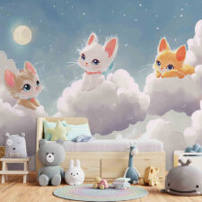 Βρεφική φωτοταπετσαρία με σύννεφα και ονειρικά μοτίβα