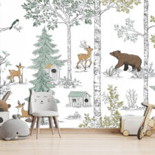 Βρεφική φωτοταπετσαρία με ουδέτερα παστέλ σχέδια