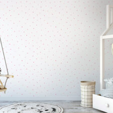Ταπετσαρία τοίχου με πουά σχέδιο σε παλ αποχρώσεις