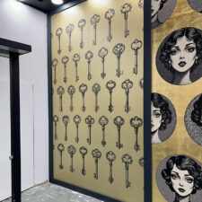 χρυσή ρετρό ταπετσαρία